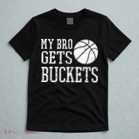 My Bro Gets Buckets Fun Brother & Sister Basketball T-Shirt thumb 5