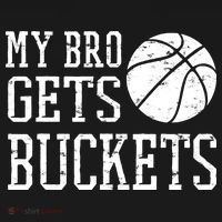 My Bro Gets Buckets Fun Brother & Sister Basketball T-Shirt thumb 7