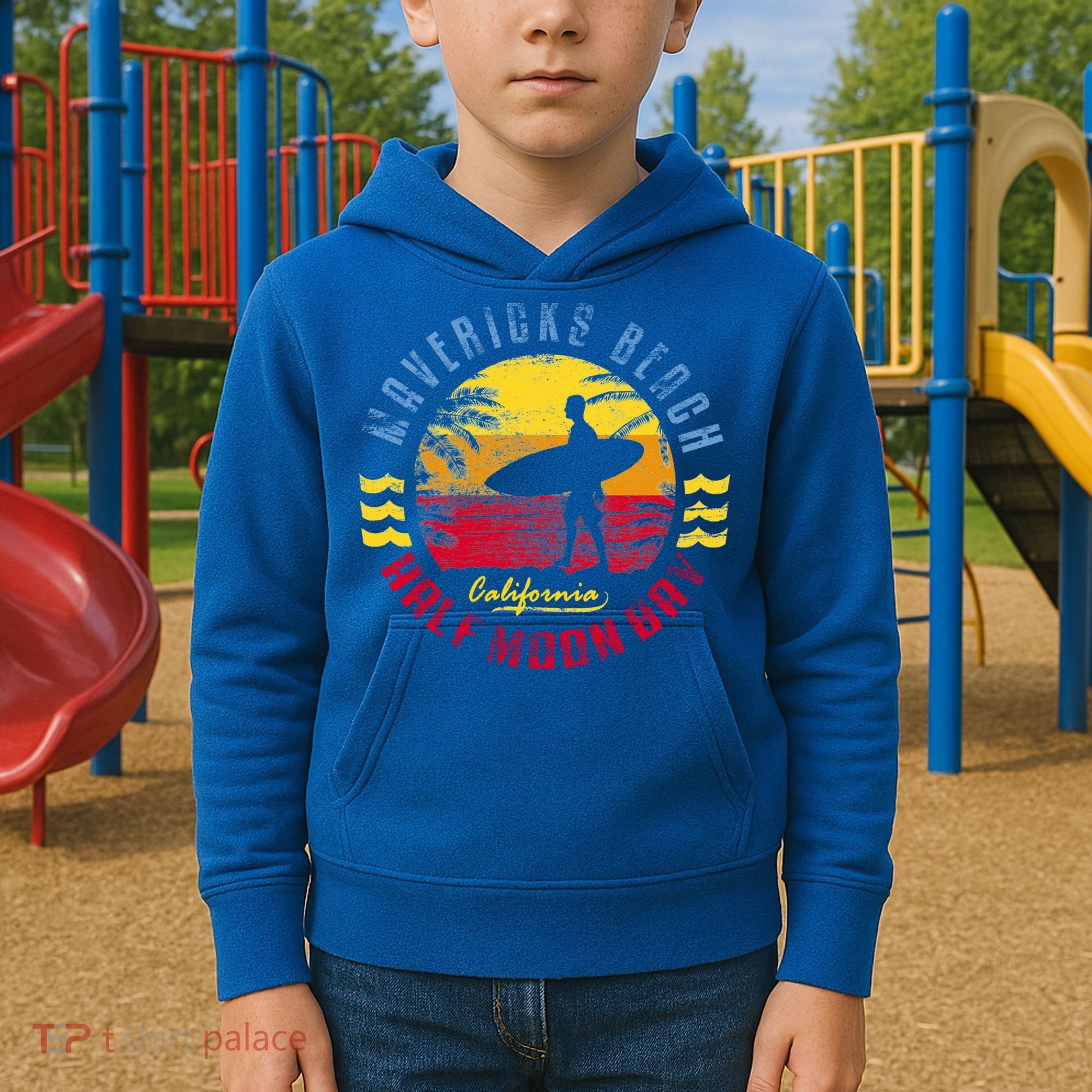 Mavericks Beach Gift Surfing Gift Kids Hoodie