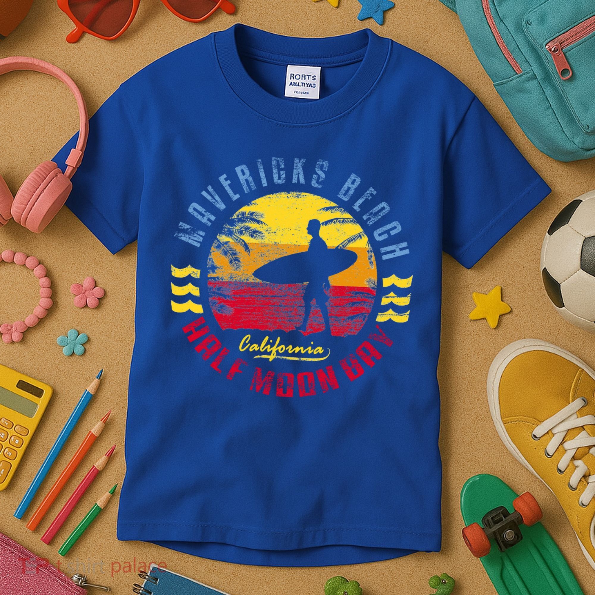 Mavericks Beach Gift Surfing Gift Kids T-Shirt