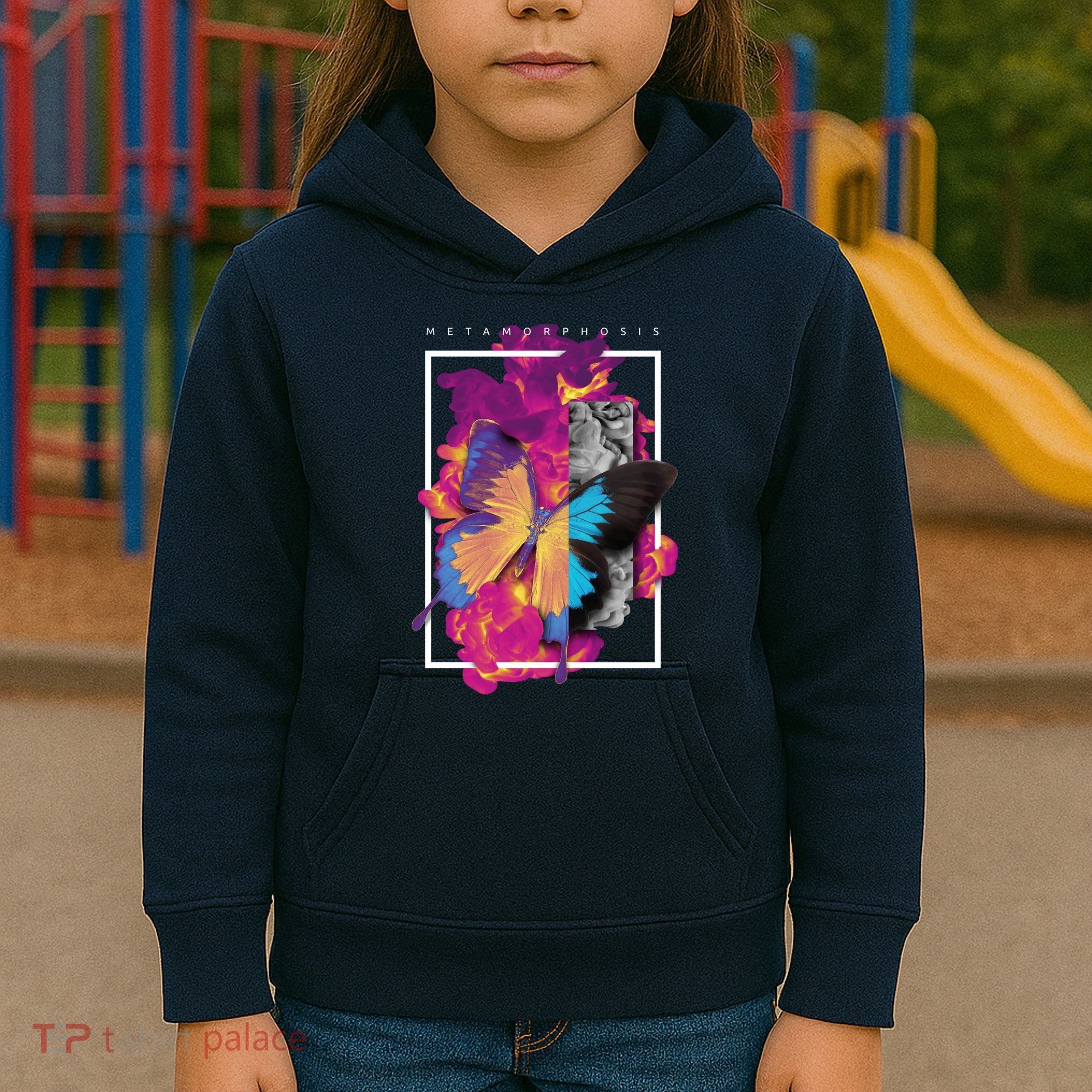 Metamorphosis Butterfly Graphic Kids Hoodie