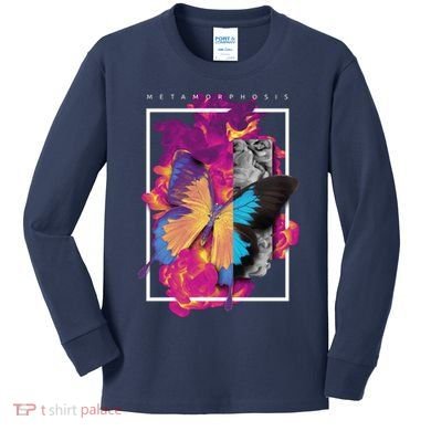 Metamorphosis Butterfly Graphic Kids Long Sleeve Shirt