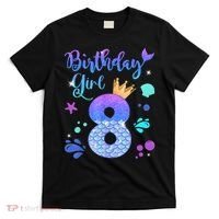 Mermaid Birthday Girl 8 Year Old Its My 8th Bday Mermaid T-Shirt thumb 0
