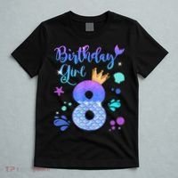 Mermaid Birthday Girl 8 Year Old Its My 8th Bday Mermaid T-Shirt thumb 5