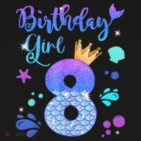 Mermaid Birthday Girl 8 Year Old Its My 8th Bday Mermaid T-Shirt thumb 7