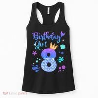 Mermaid Birthday Girl 8 Year Old Its My 8th Bday Mermaid Women's Tank Top thumb 0