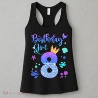 Mermaid Birthday Girl 8 Year Old Its My 8th Bday Mermaid Women's Tank Top thumb 3