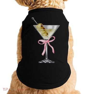 Martini Bow Graphic Doggie Tank