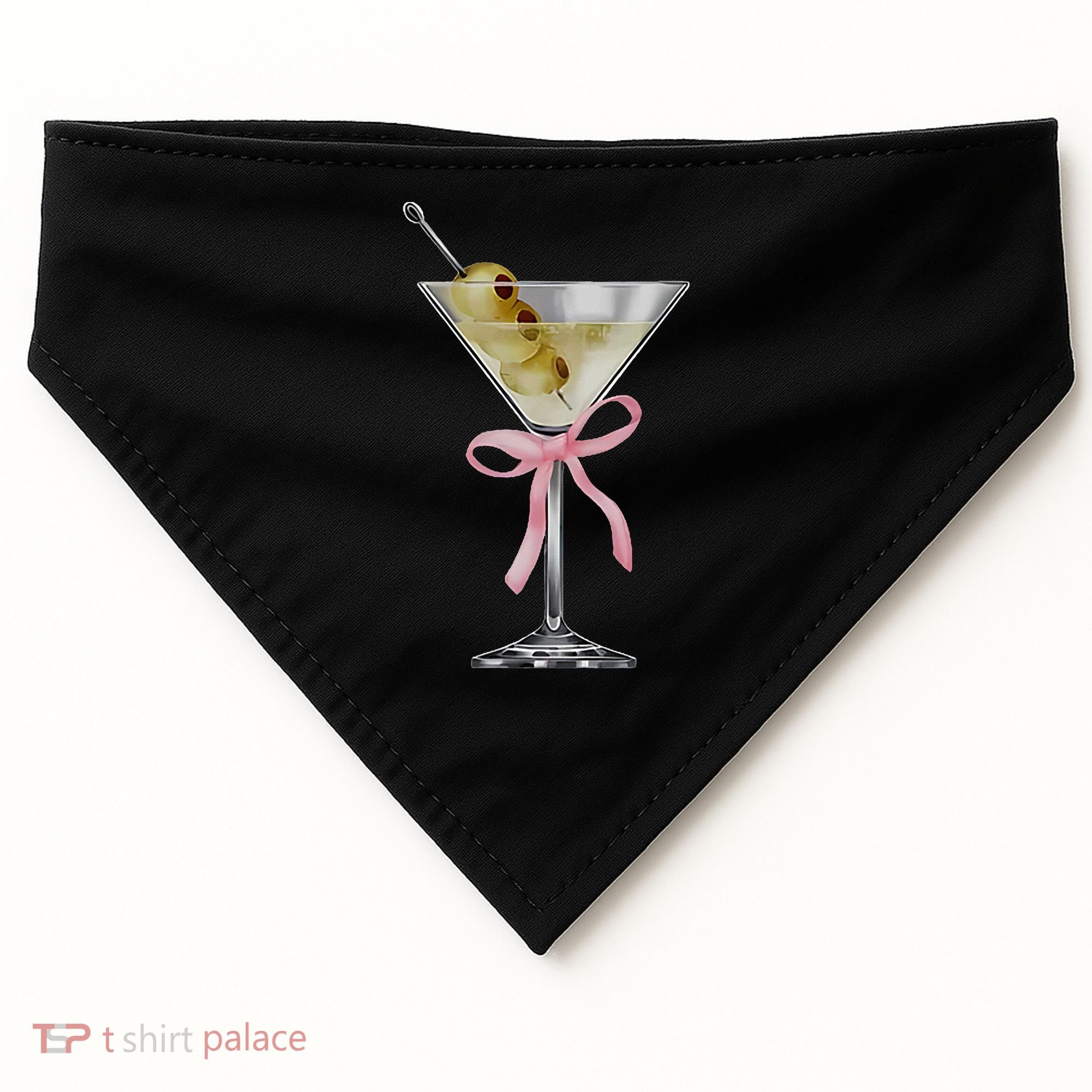 Martini Bow Graphic USA-Made Doggie Bandana