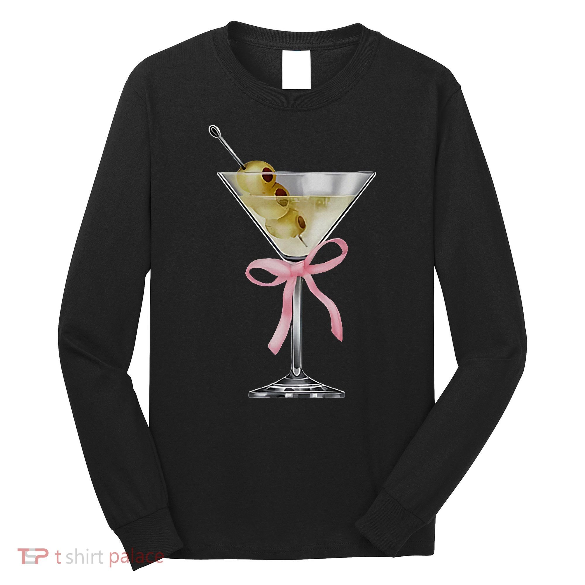 Martini Bow Graphic Long Sleeve Shirt