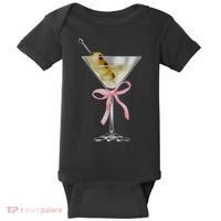 Martini Bow Graphic Baby Bodysuit thumb 0