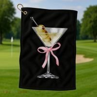 Martini Bow Graphic Golf Towel thumb 1