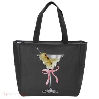 Martini Bow Graphic Tote Bag