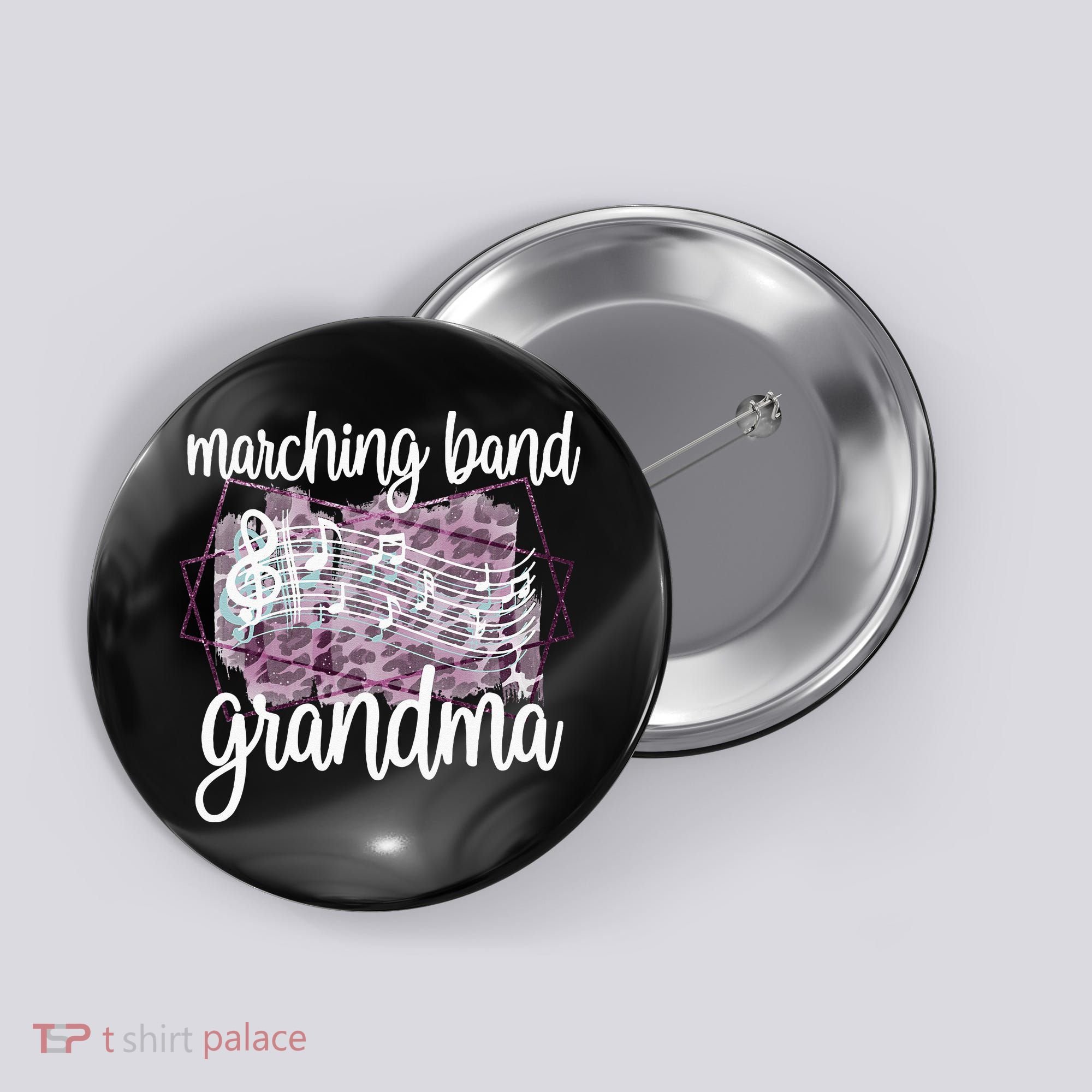 Marching Band Grandma Band Member Grandmother Button