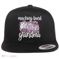 Marching Band Grandma Band Member Grandmother Flat Bill Trucker Hat thumb 0