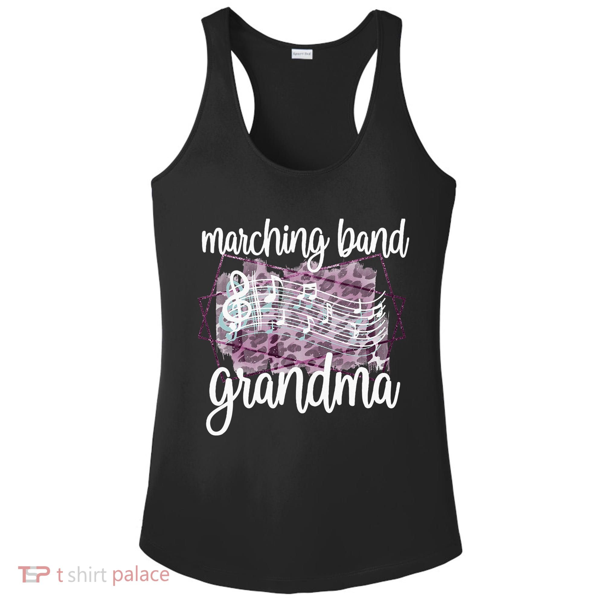Marching Band Grandma Band Member Grandmother Ladies PosiCharge Competitor Racerback Tank