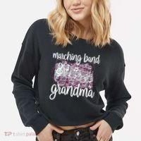 Marching Band Grandma Band Member Grandmother Cropped Pullover Crew thumb 2