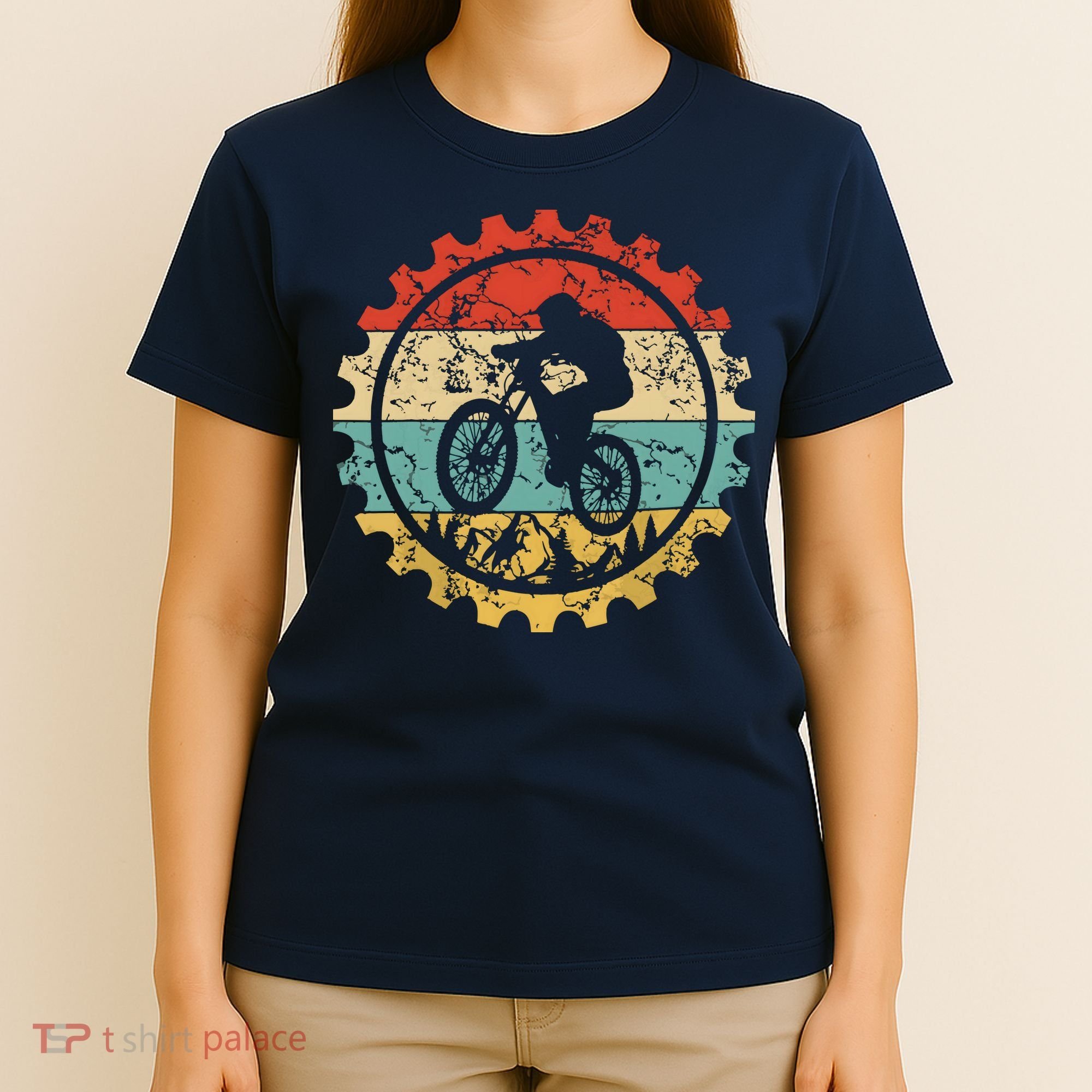 Mountain Biking Gear Retro Vintage MTB Bicycle Bike Rider T-Shirt