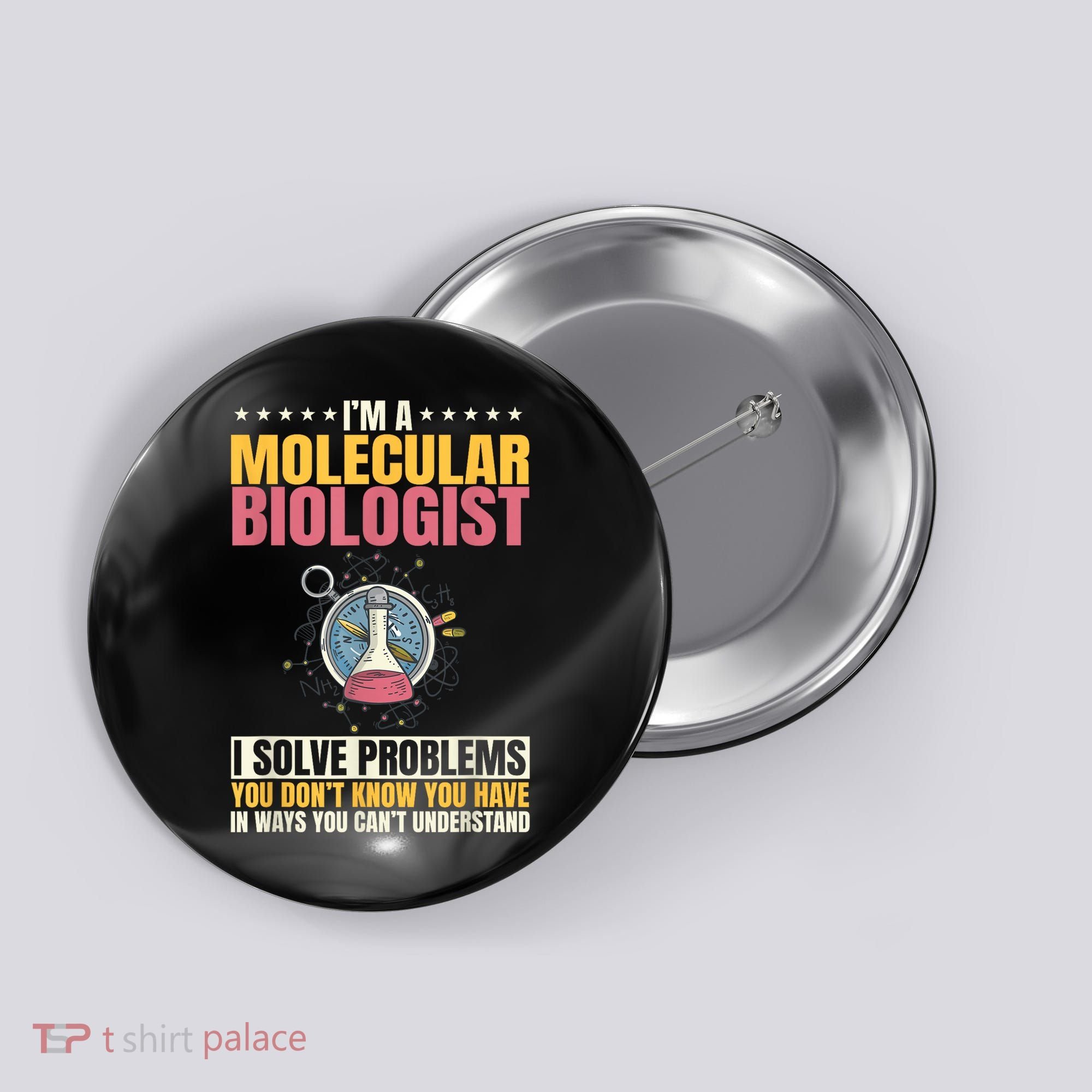 Molecular Biologist Genetic Scientist DNA Biology Science Button