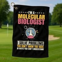 Molecular Biologist Genetic Scientist DNA Biology Science Golf Towel thumb 1
