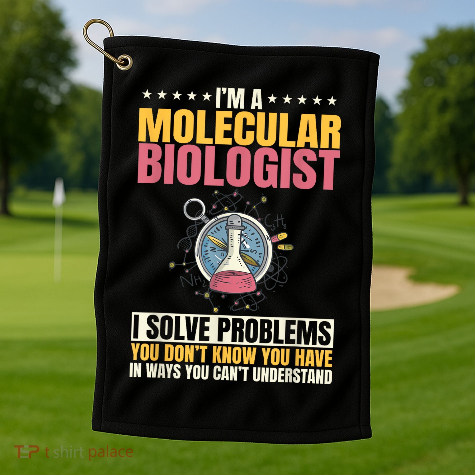 Molecular Biologist Genetic Scientist DNA Biology Science Golf Towel