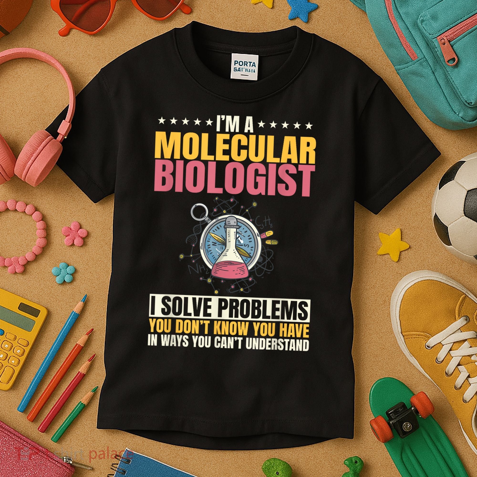 Molecular Biologist Genetic Scientist DNA Biology Science Kids T-Shirt