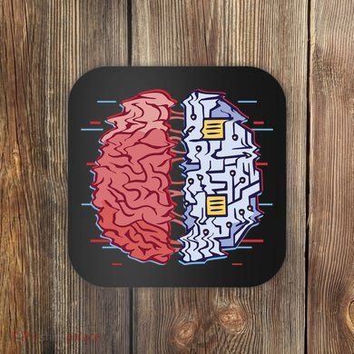 Machine Brain Glitch Coaster
