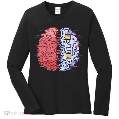 Machine Brain Glitch Women's Long Sleeve Shirt