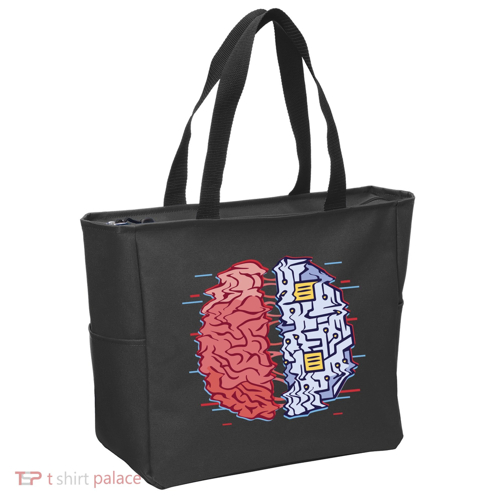 Machine Brain Glitch Tote Bag