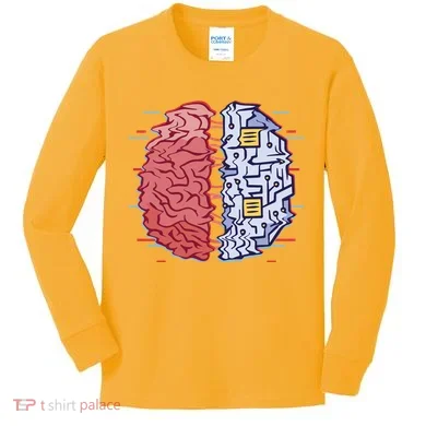 Machine Brain Glitch Kids Long Sleeve Shirt