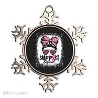 Messy Bun Glasses Pink Support Squad Breast Cancer Awareness Ornament thumb 0