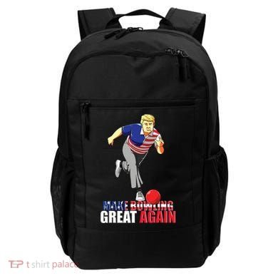 Make Bowling Great Again Funny Trump Bowling Gift Backpack