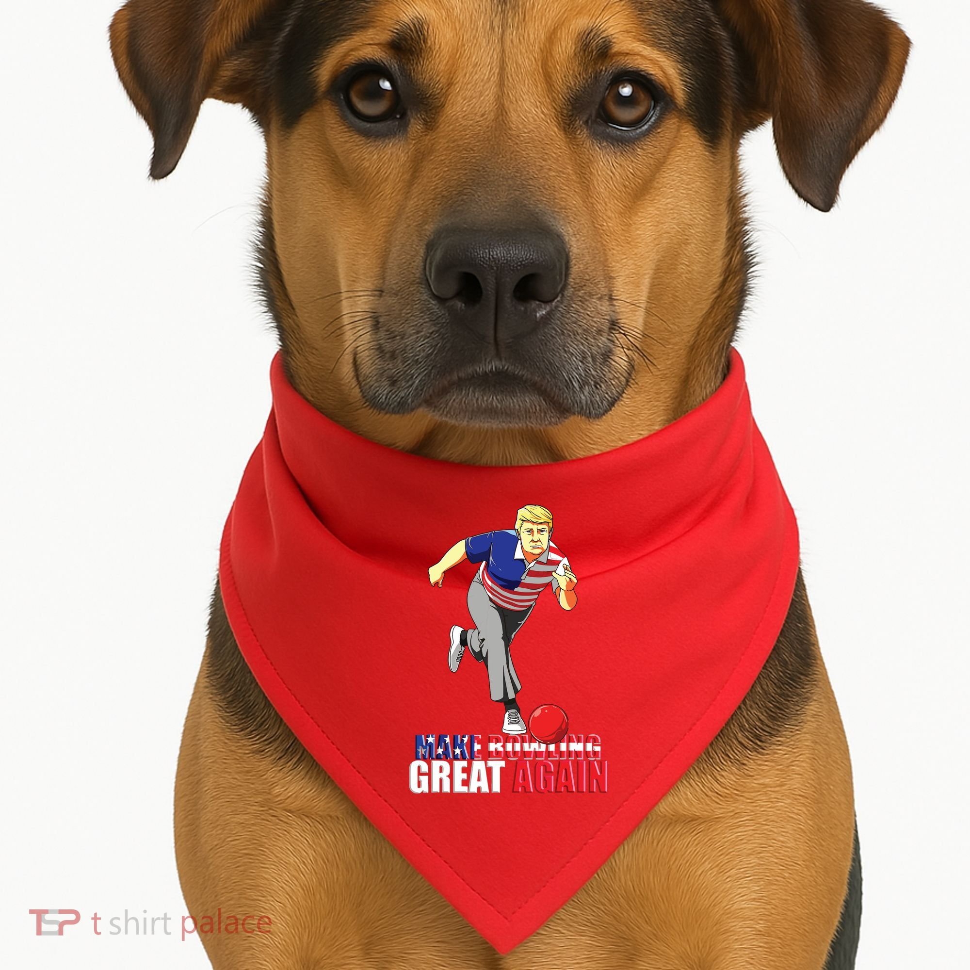 Make Bowling Great Again Funny Trump Bowling Gift USA-Made Doggie Bandana