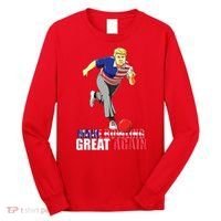 Make Bowling Great Again Funny Trump Bowling Gift Long Sleeve Shirt thumb 0