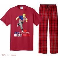 Make Bowling Great Again Funny Trump Bowling Gift Pajama Set thumb 0