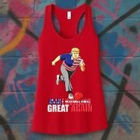 Make Bowling Great Again Funny Trump Bowling Gift Women's Tank Top thumb 3