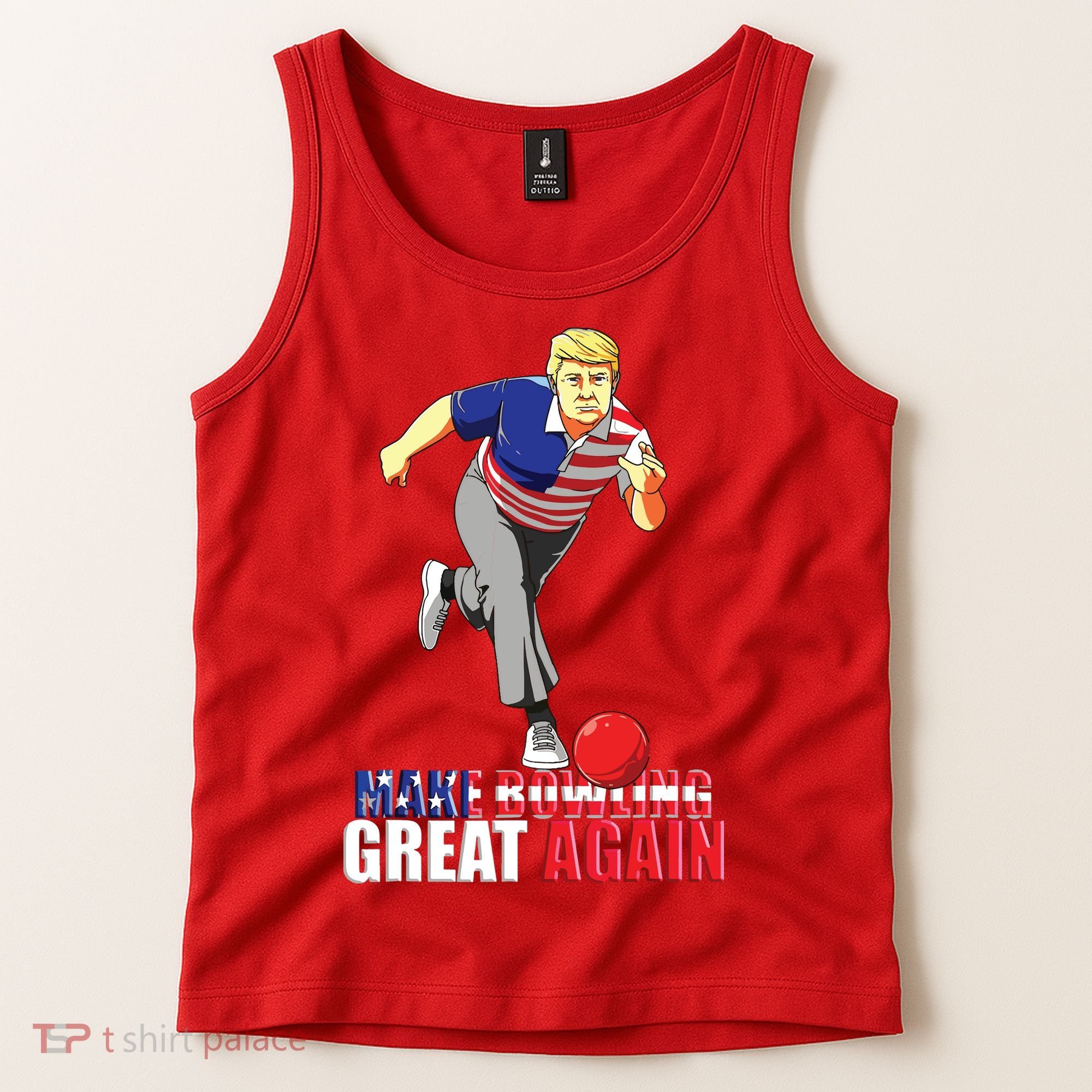 Make Bowling Great Again Funny Trump Bowling Gift Tank Top