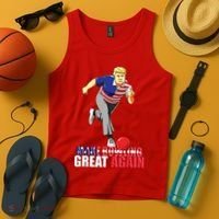 Make Bowling Great Again Funny Trump Bowling Gift Tank Top thumb 4