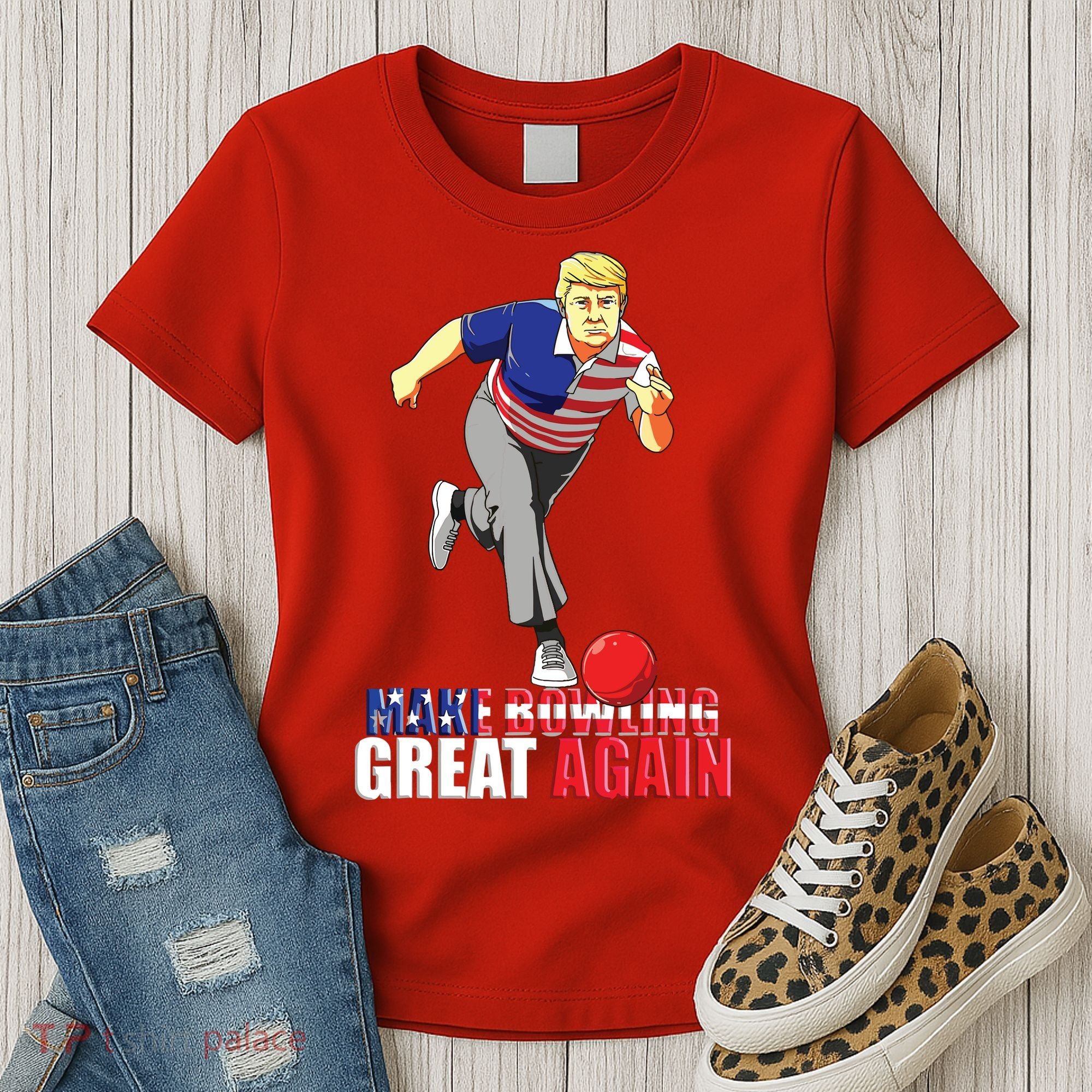 Make Bowling Great Again Funny Trump Bowling Gift Women's T-Shirt