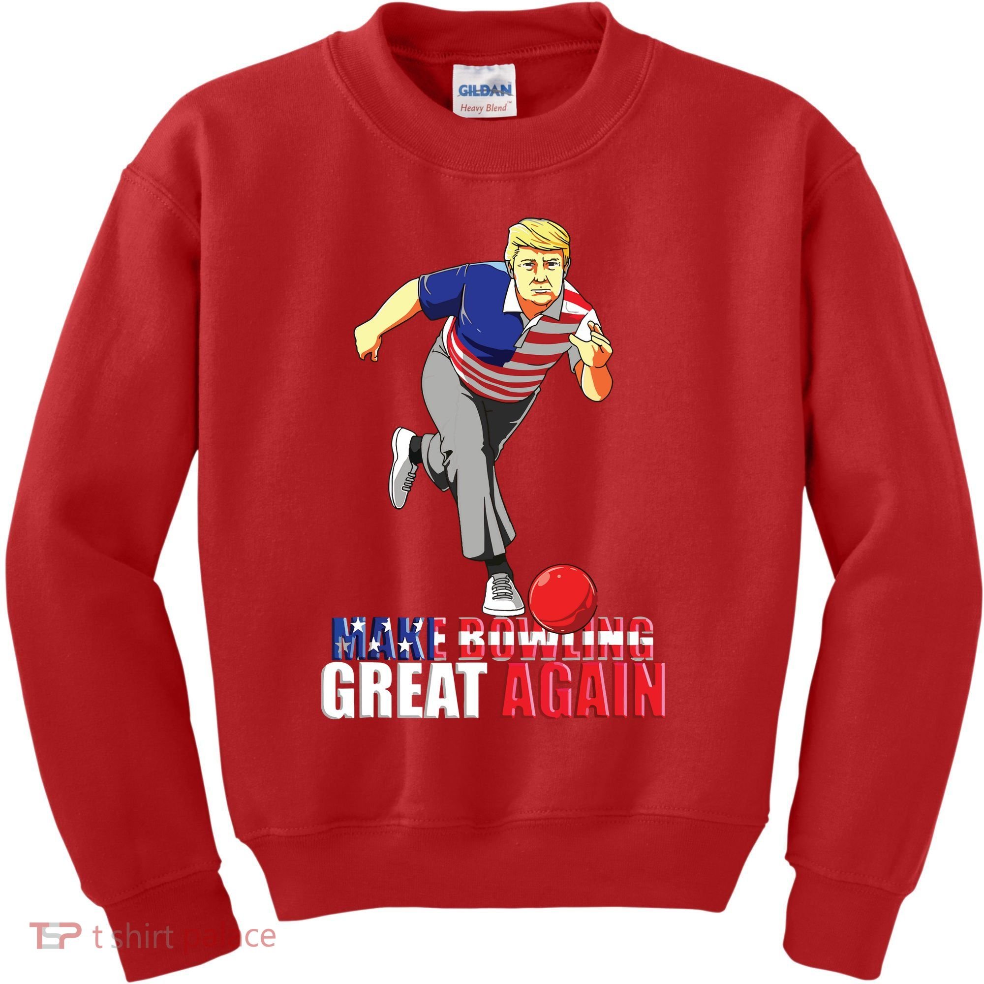 Make Bowling Great Again Funny Trump Bowling Gift Kids Sweatshirt