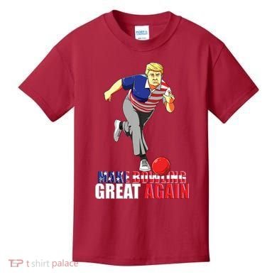 Make Bowling Great Again Funny Trump Bowling Gift Kids T-Shirt