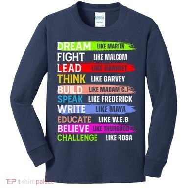 Martin Black History Month African Pride Kids Long Sleeve Shirt