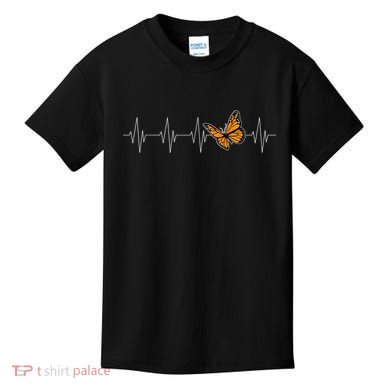 Monarch Butterflies Heartbeat Cute Milkweed Butterfly Lover Kids T-Shirt