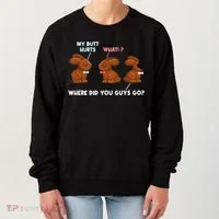 My Butt Hurts Chocolate Bunny Easter Funny Women's Sweatshirt thumb 0