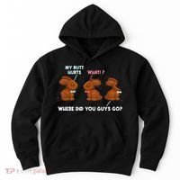 My Butt Hurts Chocolate Bunny Easter Funny Hoodie thumb 0