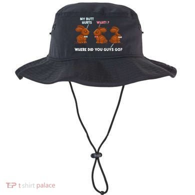 My Butt Hurts Chocolate Bunny Easter Funny Bucket Hat