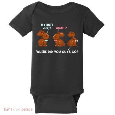 My Butt Hurts Chocolate Bunny Easter Funny Baby Bodysuit