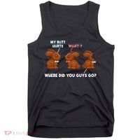 My Butt Hurts Chocolate Bunny Easter Funny Tank Top thumb 0