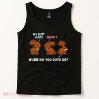 My Butt Hurts Chocolate Bunny Easter Funny Tank Top thumb 2