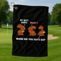 My Butt Hurts Chocolate Bunny Easter Funny Golf Towel thumb 1